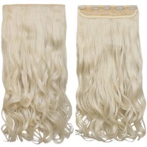 Light white blonde hair clip extensions